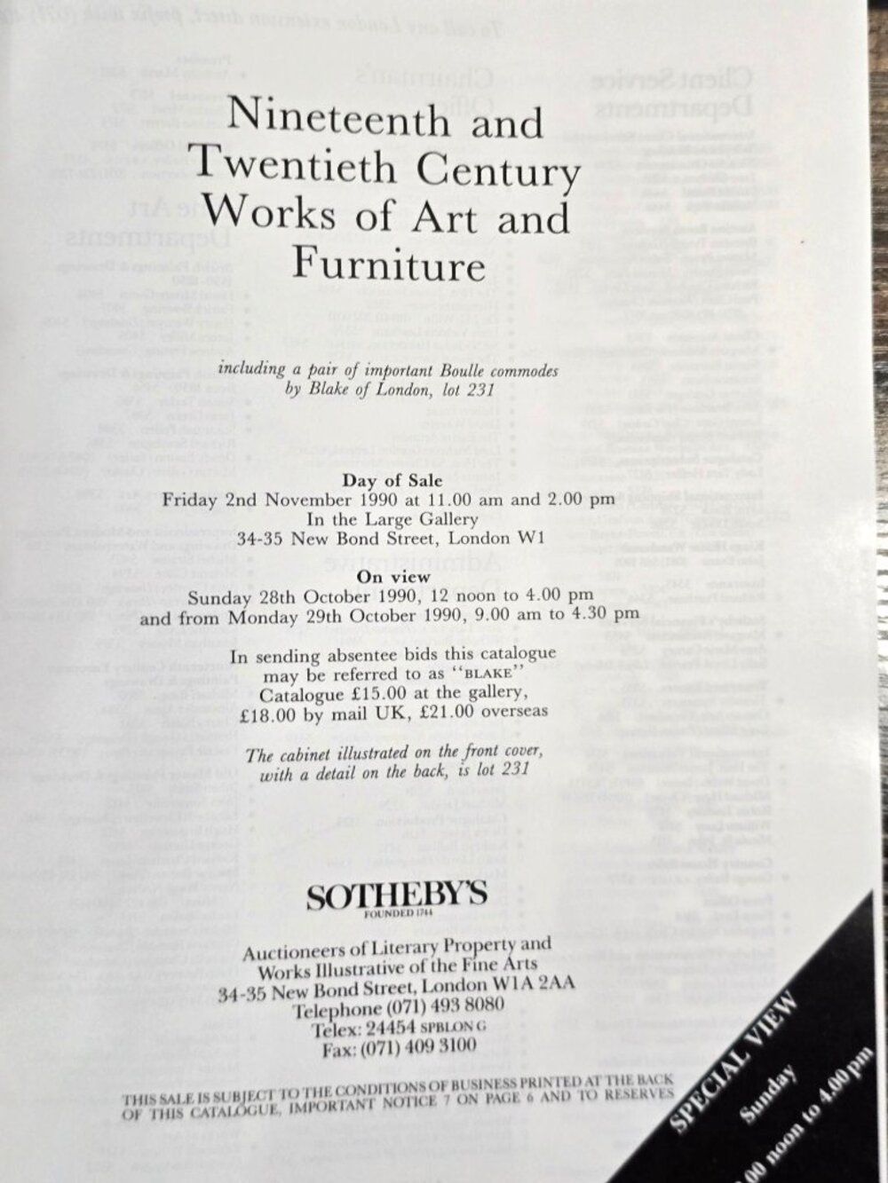 Sothebys 19th & 20th Century Furniture And Decorations Auction Catalog 1990 - Picture 7 of 12